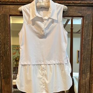 Finley White Sleeveless Layering Tank with Collar
